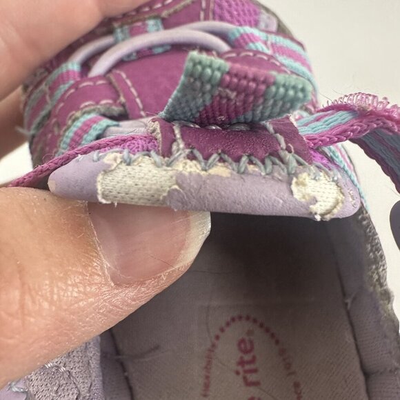Stride Rite Baby Petra Sandals US 5.5M Purple & Aqua Straps Leather Upper - Picture 10 of 10
